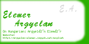 elemer argyelan business card